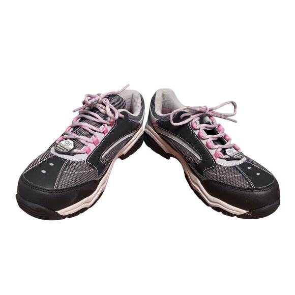 Skechers Work Steel Toe Shoes Size 9 Pink & Black Memory Foam WorkWear Utility - Picture 1 of 8